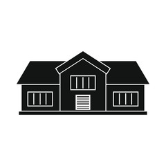 Cottage house black simple silhouette icon vector illustration for design and web isolated
