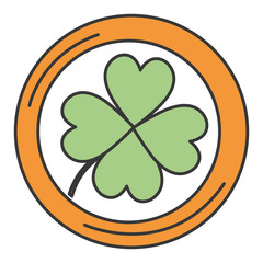 coins with clovers icon vector illustration design