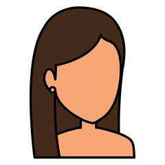 beautiful woman shirtless avatar character vector illustration design