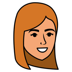 beautiful woman head avatar character vector illustration design