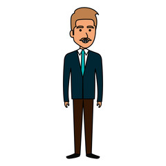 elegant businessman avatar character vector illustration design