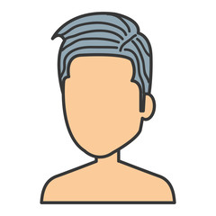 young man shirtless avatar character vector illustration design