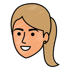 beautiful woman head avatar character vector illustration design