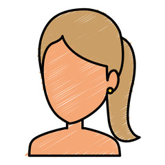 beautiful woman shirtless avatar character vector illustration design