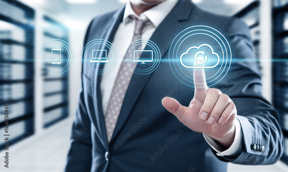 Poster backup storage data internet technology business concept