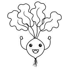 onion fresh kawaii character vector illustration design