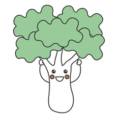broccoli fresh kawaii character vector illustration design
