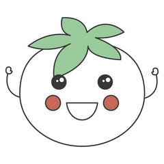 tomato fresh kawaii character vector illustration design