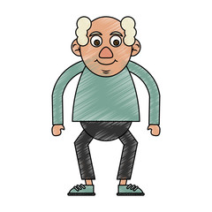 Colorful old man doodle over white background vector illustration