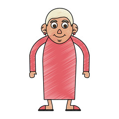 Colorful old woman doodle over white background vector illustration