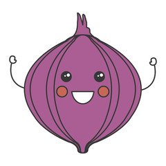 onion fresh kawaii character vector illustration design