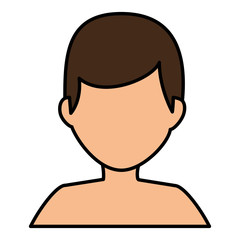 young man shirtless avatar character vector illustration design