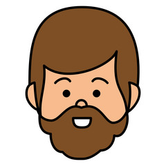 young man head avatar character vector illustration design