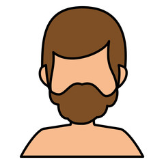 young man shirtless avatar character vector illustration design