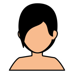 beautiful woman shirtless avatar character vector illustration design