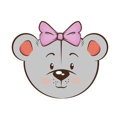 cartoon mouse animal icon over white background vector illustration