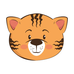 cartoon lion with bow tie icon over white background vector illustration