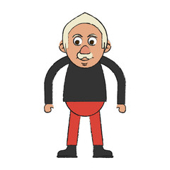 Colorful old man doodle over white background vector illustration