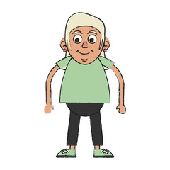 Colorful old woman doodle over white background vector illustration