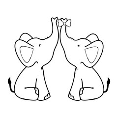 cartoon elephant animal icon over white background colorful design vector illustration