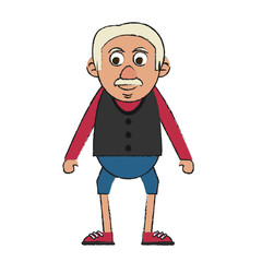 Colorful old man doodle over white background vector illustration