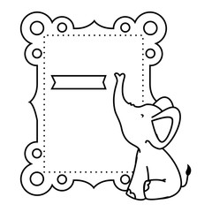 baby shower card with cute elephant icon over white background vector illustration