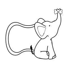 baby shower card with cute elephant icon over white background vector illustration