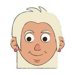 Fototapeta premium Colorful elder woman head doodle over white background vector illustration