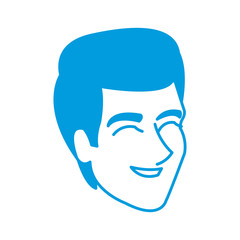happy man wedding groom face profile vector illustration