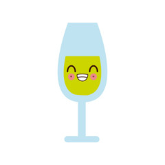 kawaii happy glass cup smile cartoon vector illustration