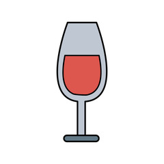 glass of champagne or sparkling wine wedding drink vector illustration