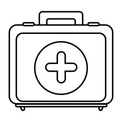 first aid kit icon over white background vector illustration