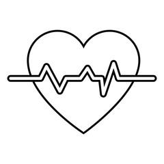 cardio heart icon over white background vector illustration