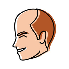 happy man wedding groom face profile vector illustration