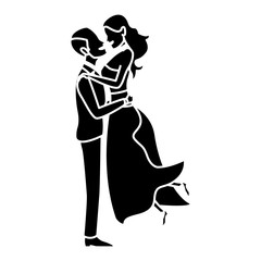 groom carrying bride holding her in his arms love and wedding concept vector illustration