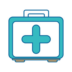 first aid kit icon over white background vector illustration