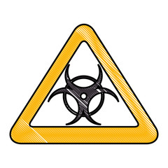 Biohazard sign icon over white background vector illustration