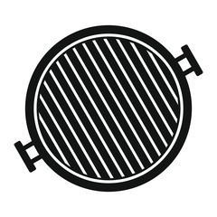 Barbecue grill in black simple silhouette style icons vector illustration for design and web