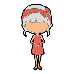 girl wearing casual clothes icon over white background colorful design vector illustration