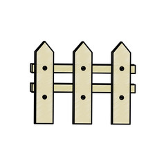 wooden fence icon over white background vector illustration