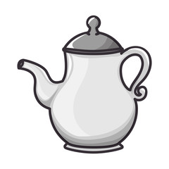 coffee pot icon over white background vector illustration