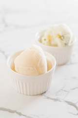 vanilla ice-cream in cup