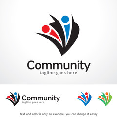 Community Logo Template Design Vector, Emblem, Design Concept, Creative Symbol, Icon