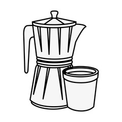 italian coffee maker icon over white background vector illustration