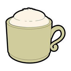 coffee mug icon over white background vector illustration