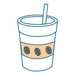 coffee cup icon over white background vector illustration