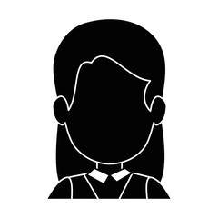 woman face icon over white background vector illustration