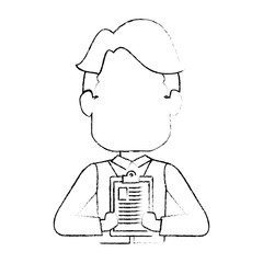 man icon over white background vector illustration