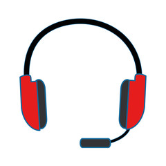 headset icon over white background vector illustration