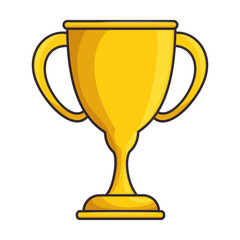 trophy icon over white background vector illustration